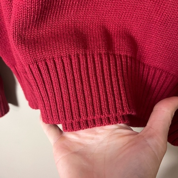 St. John’s Bay 100% Cotton Red Blue Striped Crewneck Sweater XL Preppy Y2K - Picture 5 of 6